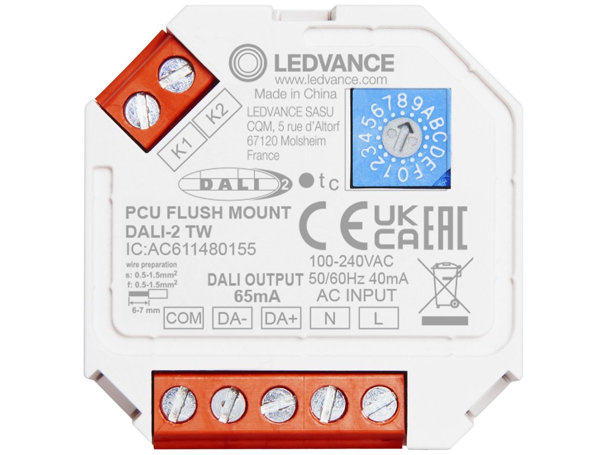 Steuergerät LEDVANCE IP20 AC 2.5W DALI 45×45mm weiss