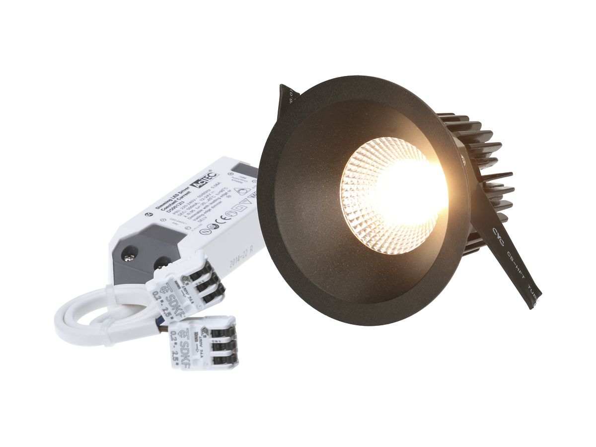 EB-LED-Spot ATMO 80 10.5W 230V 960lm 3000K Loch-Ø80mm schwarz 38° IP44