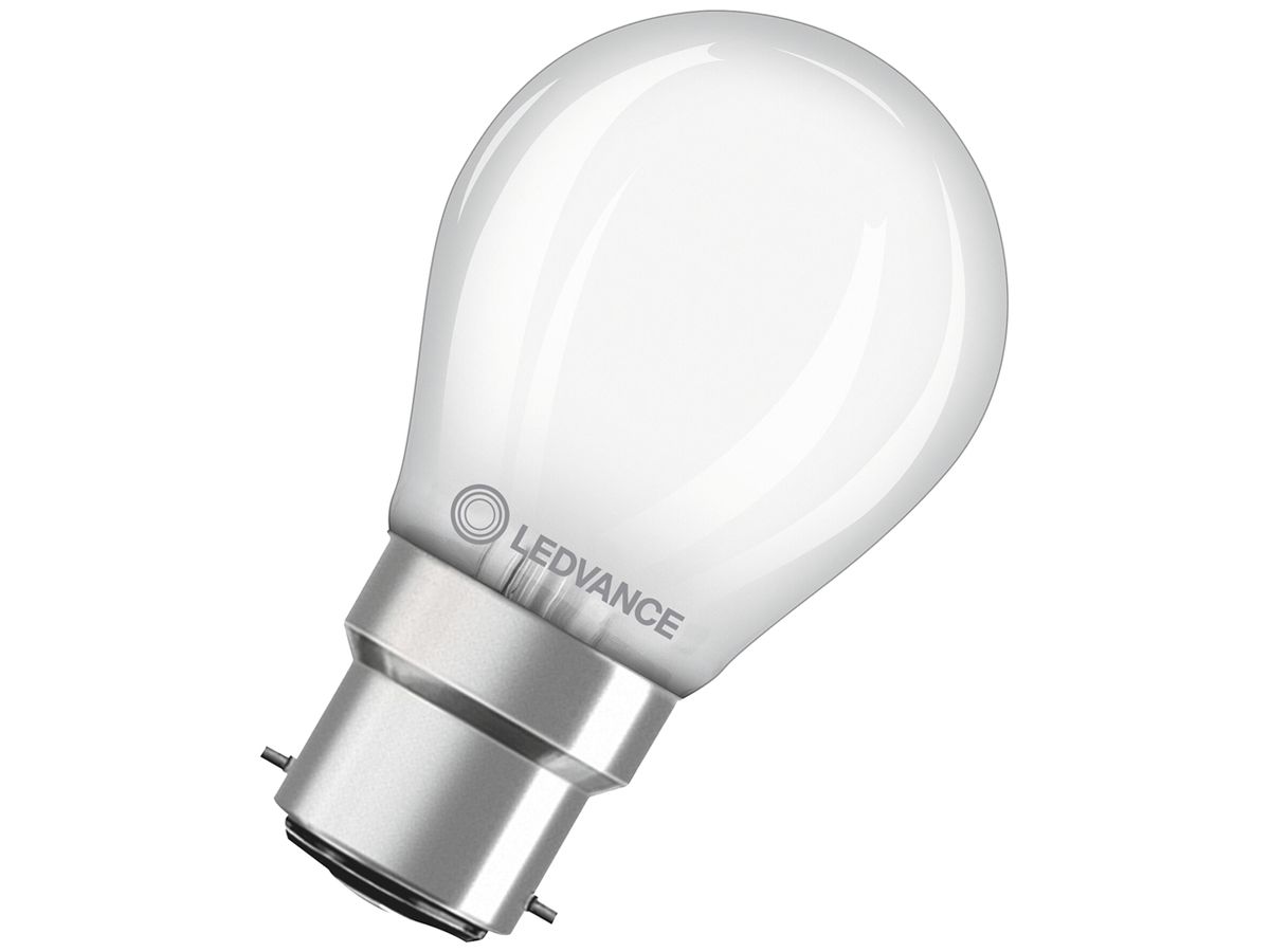 LED-Lampe LEDVANCE CLAS P B22d 4W 470lm 2700K Ø45×76mm mattiert