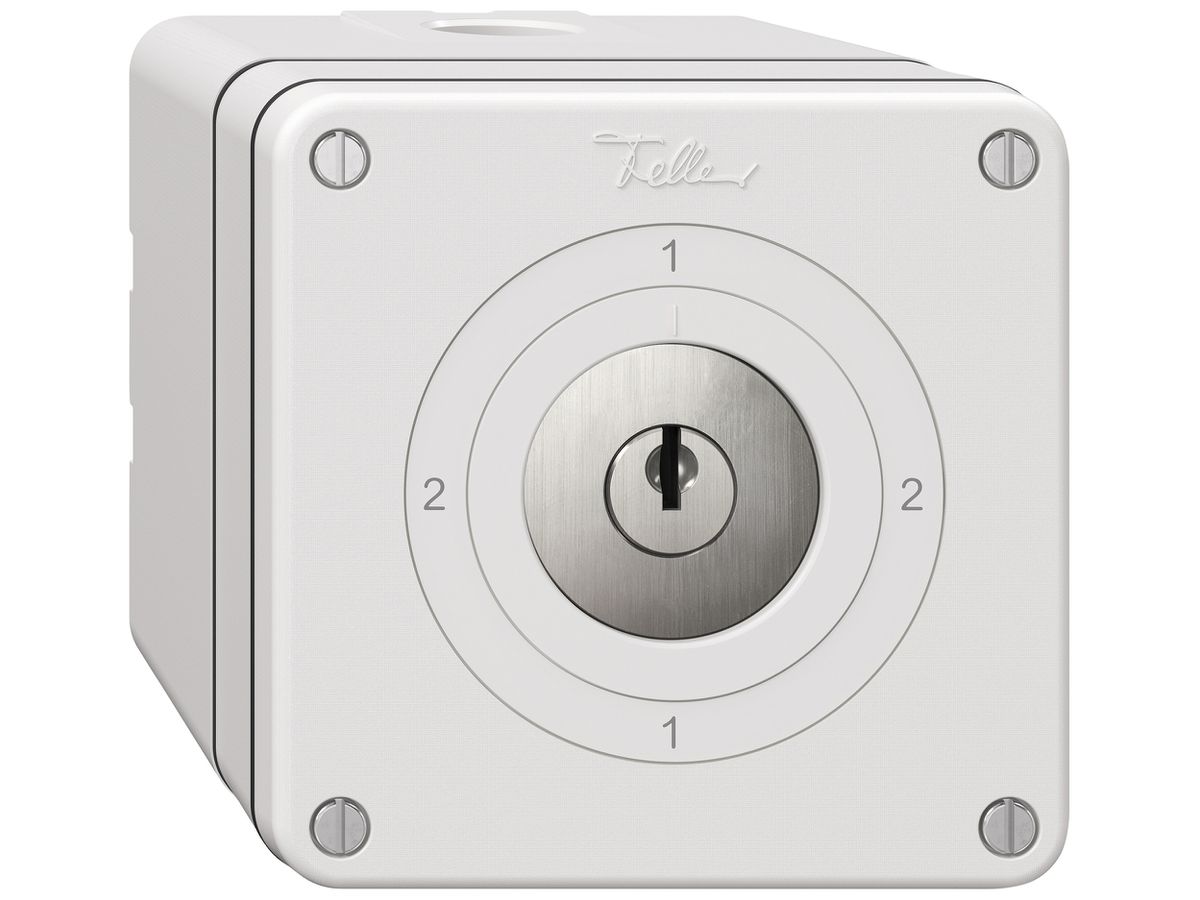 AP-Schlüsselschalter NEVO SNAPFIX® Wechselschalter 16A 400V 2-1-2-1 ws