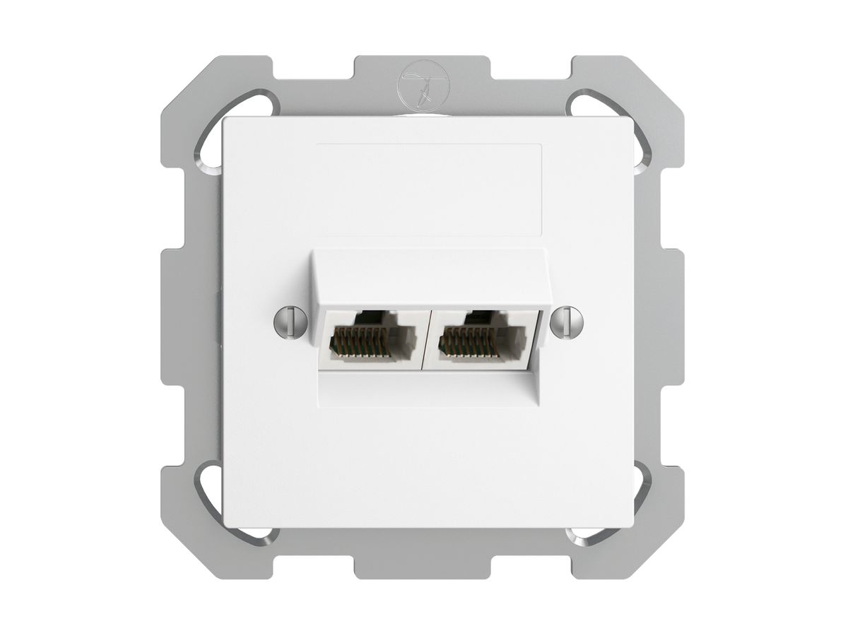 UP-Dose 2×RJ45/u 8P getr. EDIZIOdue weiss ITplus