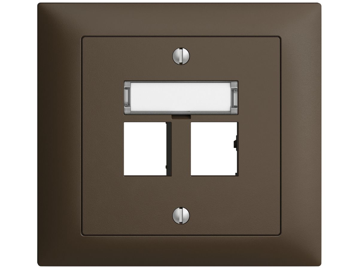 EB-Montageset EDIZIOdue Geradeauslass, für 2×RJ45 freenet, coffee