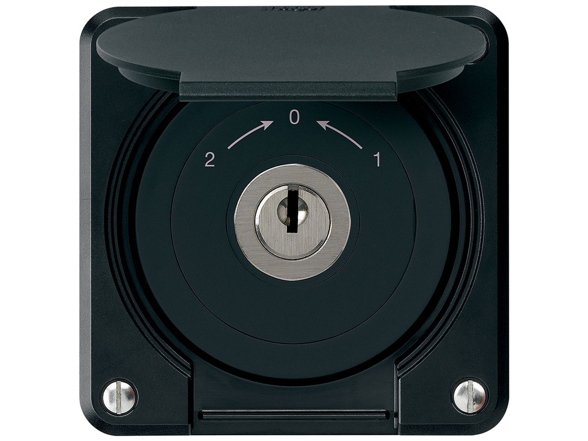 UP-Schlüsselschwenktaster robusto IP55 schwarz mit Deckel Wechsler