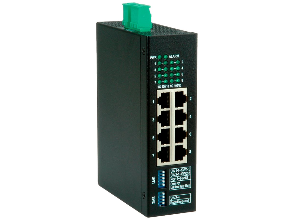 Switch ROLINE Industrial 8×RJ45-GbE