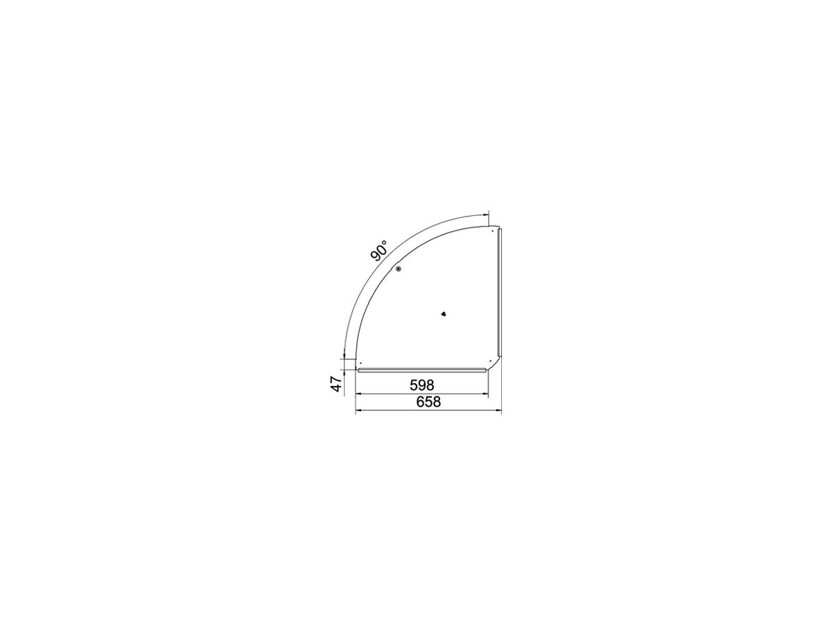 Deckel BET RBD 90° 600mm Edelstahl A4 blank