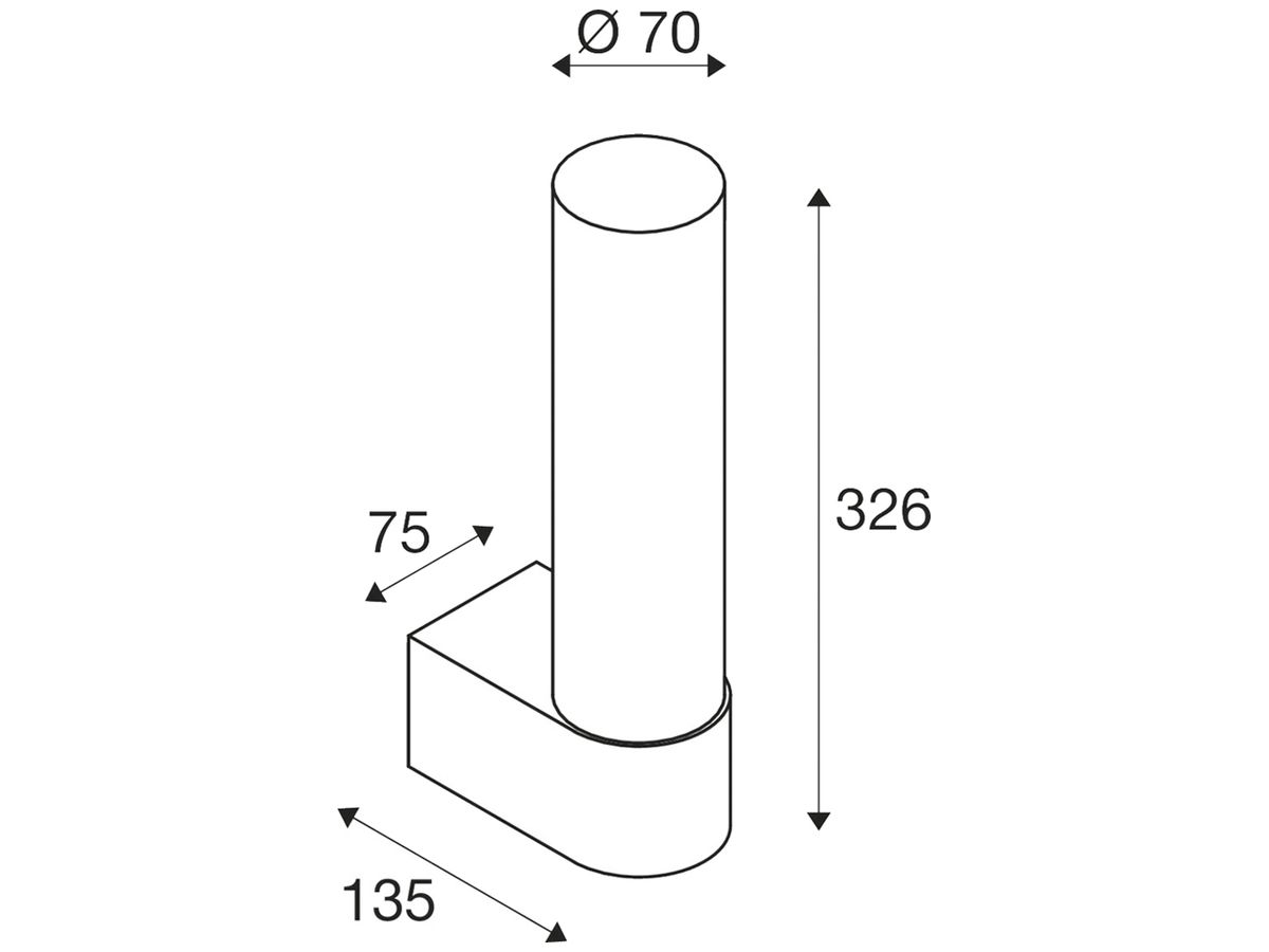 LED-Wandleuchte SLV LYGANT single 8W 560lm 3000K IP44 326×75mm Messing