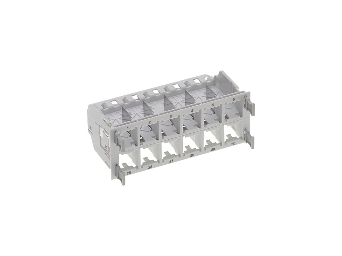 Anschlussmodulträger HD lichtgrau für 4×12 Module, ungeschirmt