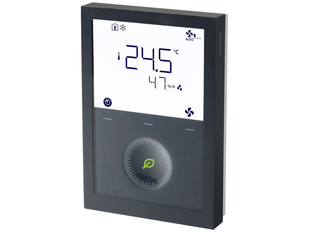 AP-Raumthermostat KNX Siemens RDG200KN/BK 24/230VAC Temp/rF schwarz