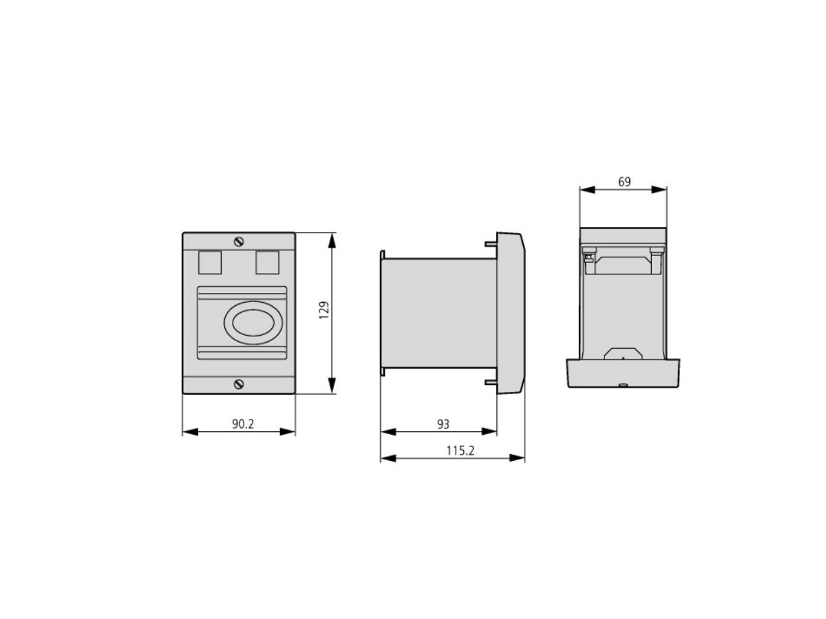 Einbaugehäuse Eaton für PKZM01 - E-PKZ01-G, Betätigungsmembrane