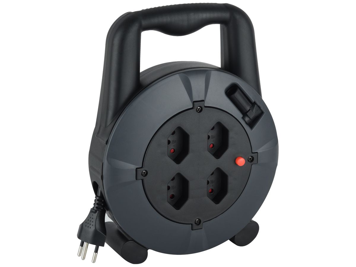 Kabelrolle 4×T13 10m IP20 schwarz/dunkelblau