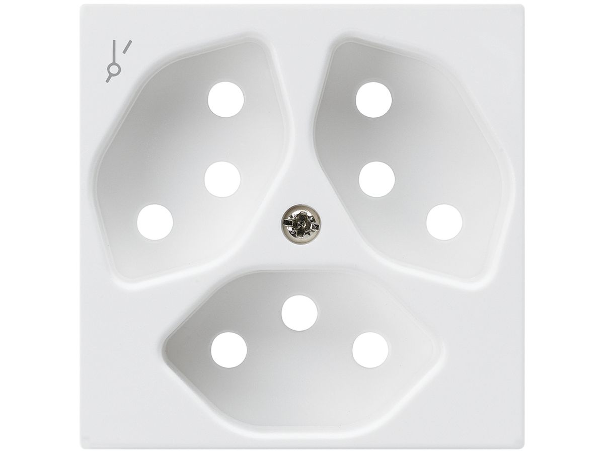 Frontplatte kallysto 3×T13/1 60×60mm weiss mit Kinderschutz