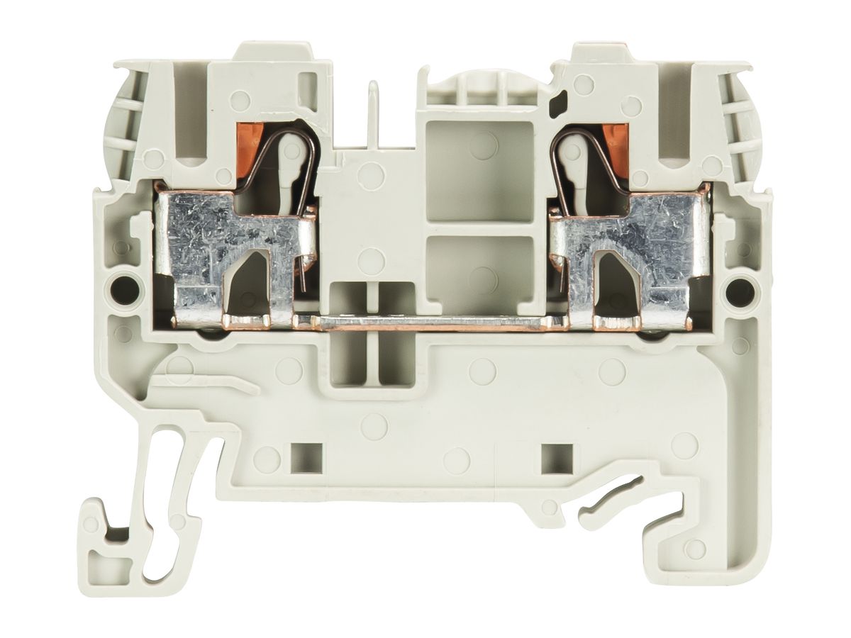 Durchgangs-Reihenklemme WTP 0.2…2.5mm² 32A 800V 2×Steck.1 Et.Hutschiene TH35 gr