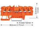 Durchgangs-Reihenklemme WAGO TOPJOB S 1.5mm² 24A Push-in 5×1 TH35 orange