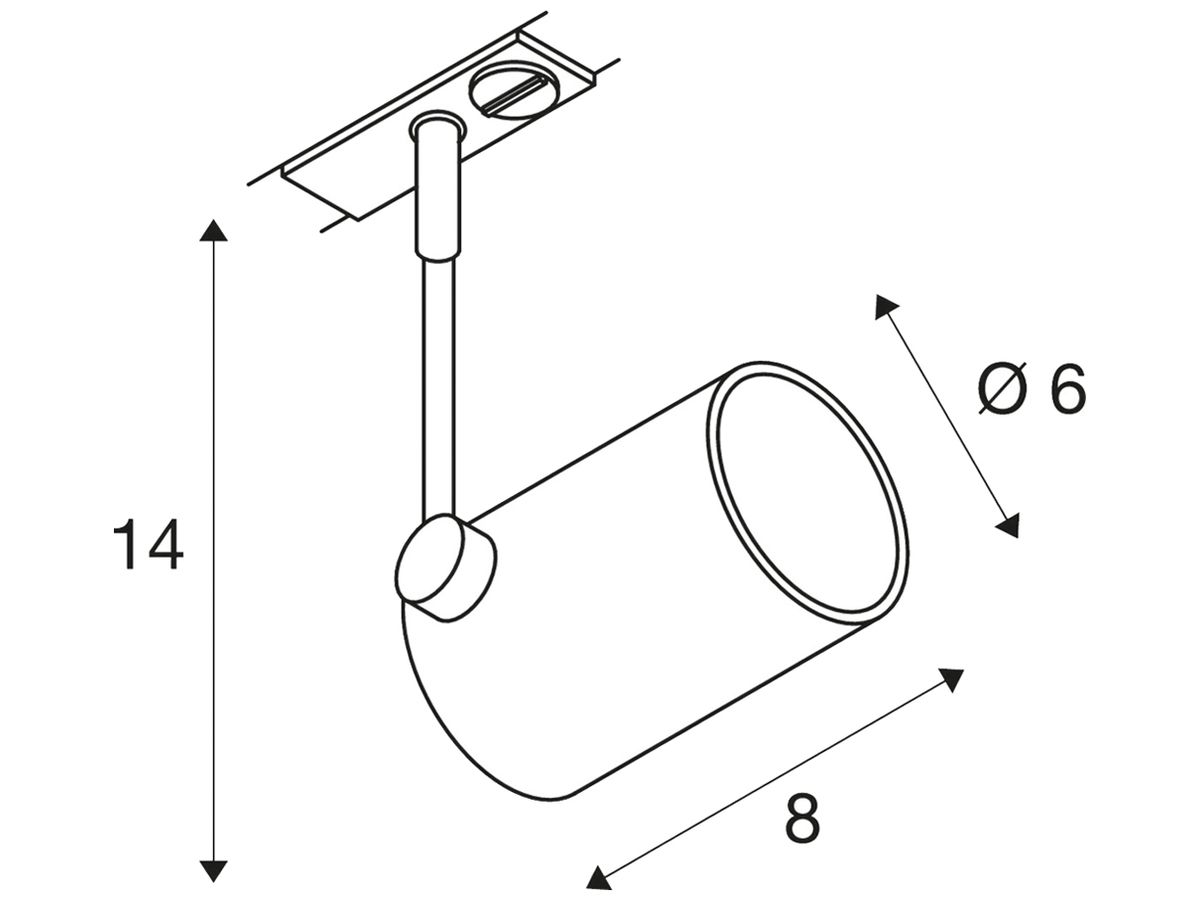 Strahler SLV BIMA I, GU10 50W mit 1-Phasen-Adapter IP20 silbergrau
