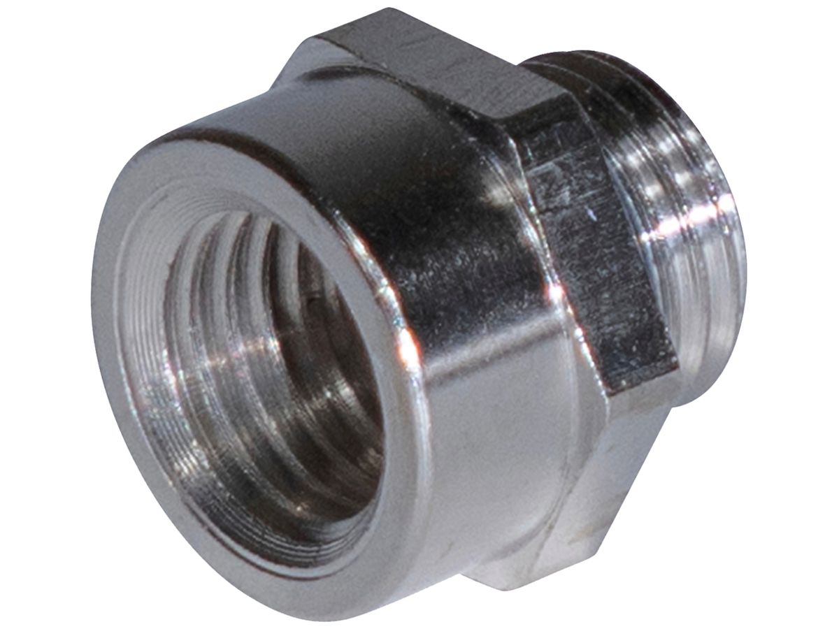 Adapter Plica MS, Aussen-/Innengewinde: PG13/M16 IP68 Messing vernickelt
