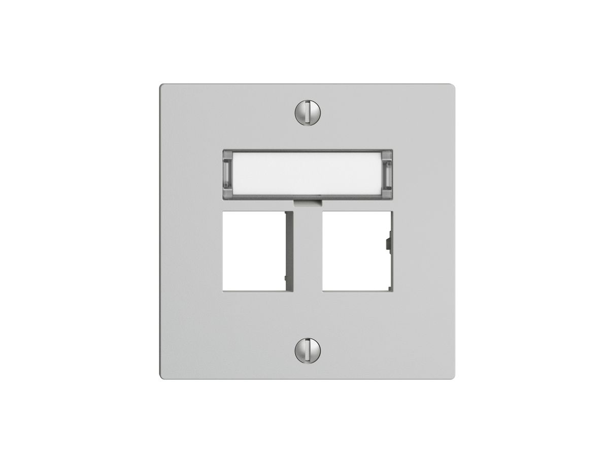 Montageset EDIZIOdue Geradeauslass, für 2×RJ45 freenet, hellgrau