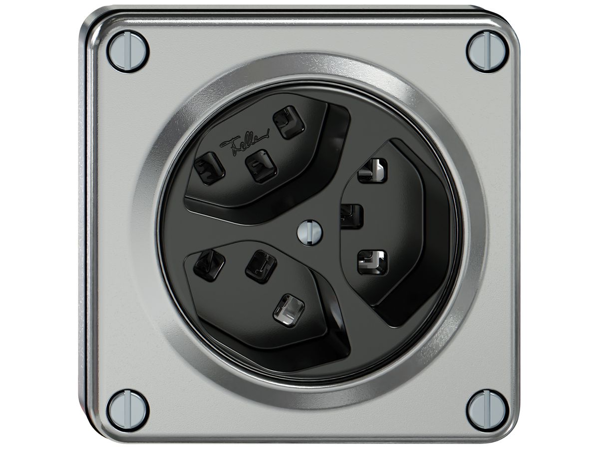 UP-Steckdose ELEMENT 3×Typ 23 16A 250V IP20 aluminium