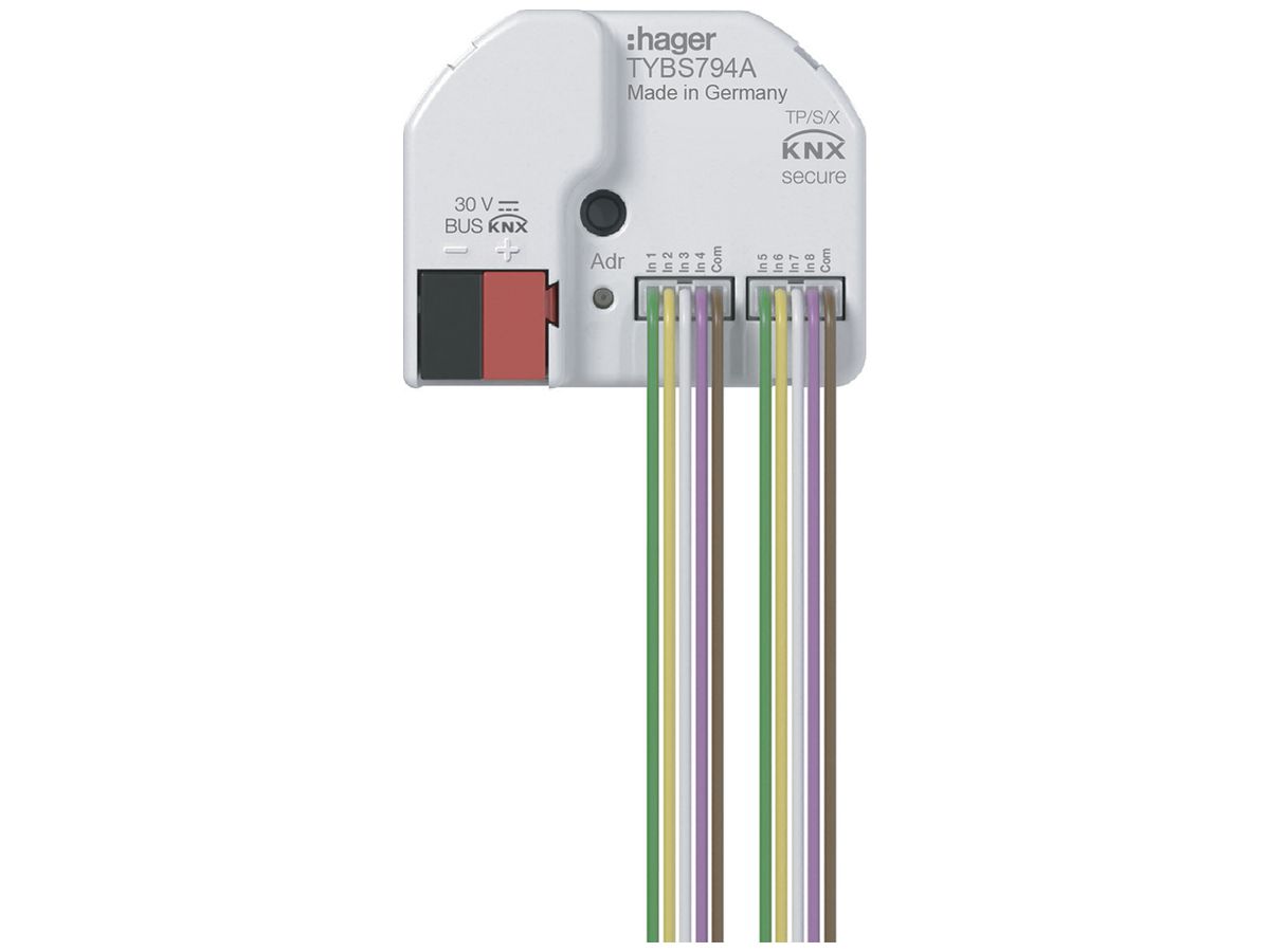 EB-Binäreingang Hager TYBS794A KNX Secure 4-fach+4 LED