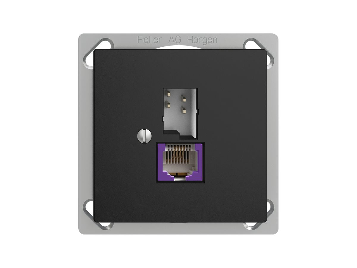 EB-Dose T+T 6P/1×RJ45 DSL-Breitband EDIZIOdue schwarz