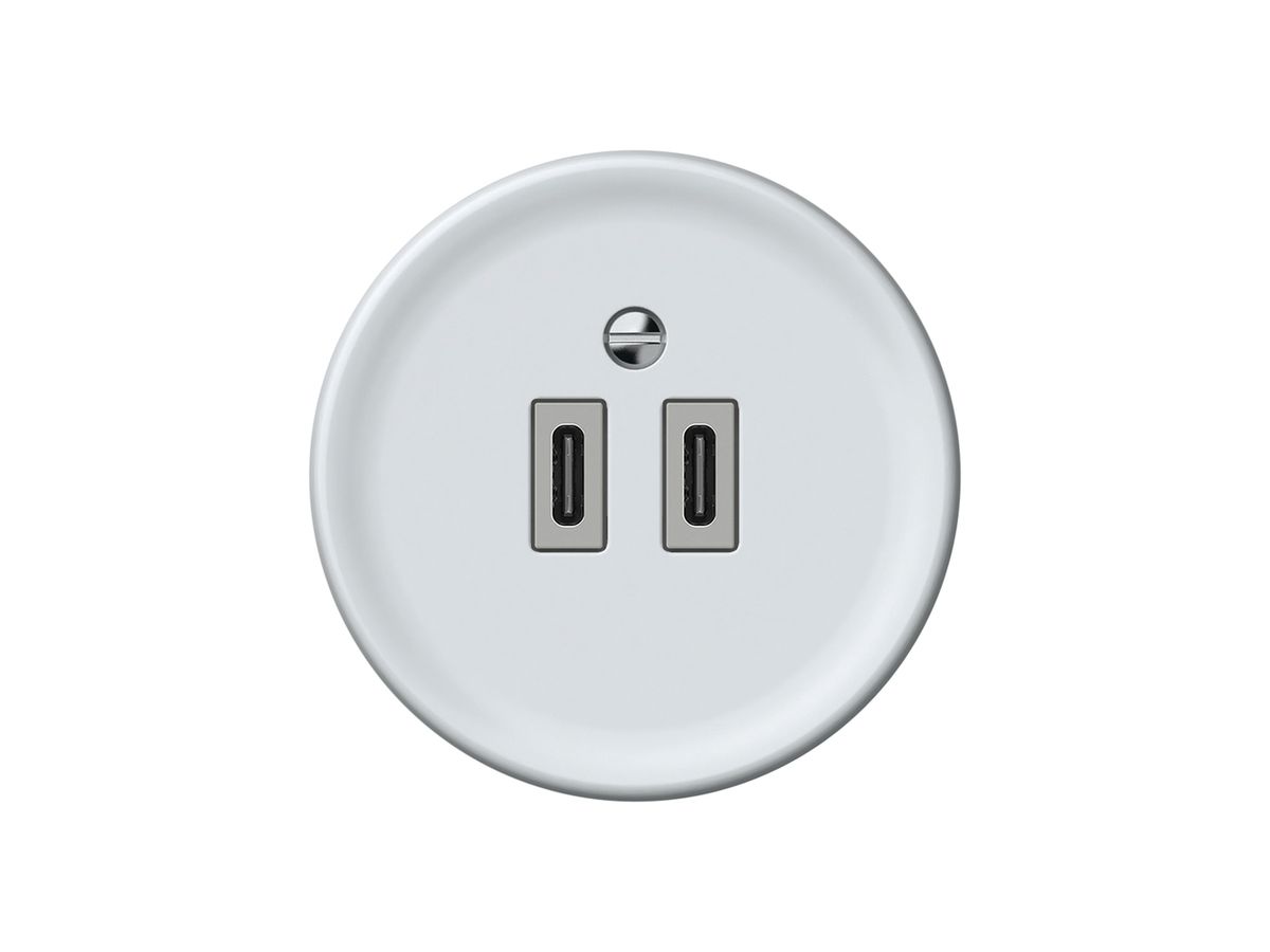 USB-Ladesteckdose origin 2×USB-C 3000mA 5V weiss