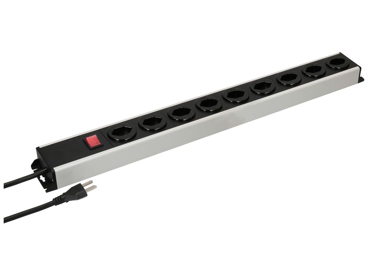 Steckdosenleiste MH POWER LINE 16A Schalter 9×T23 1.5m grau-schwarz