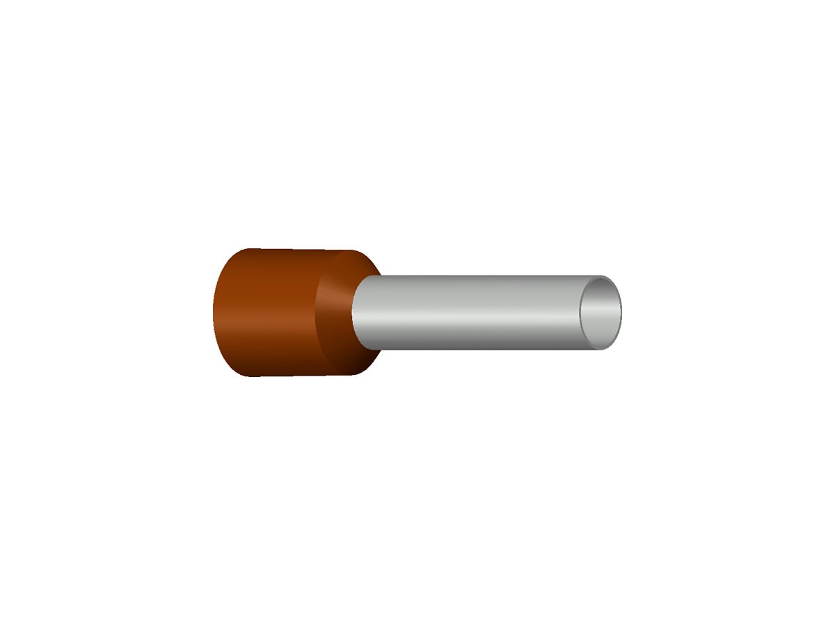 Aderendhülse Typ B isoliert 10mm²/18mm braun