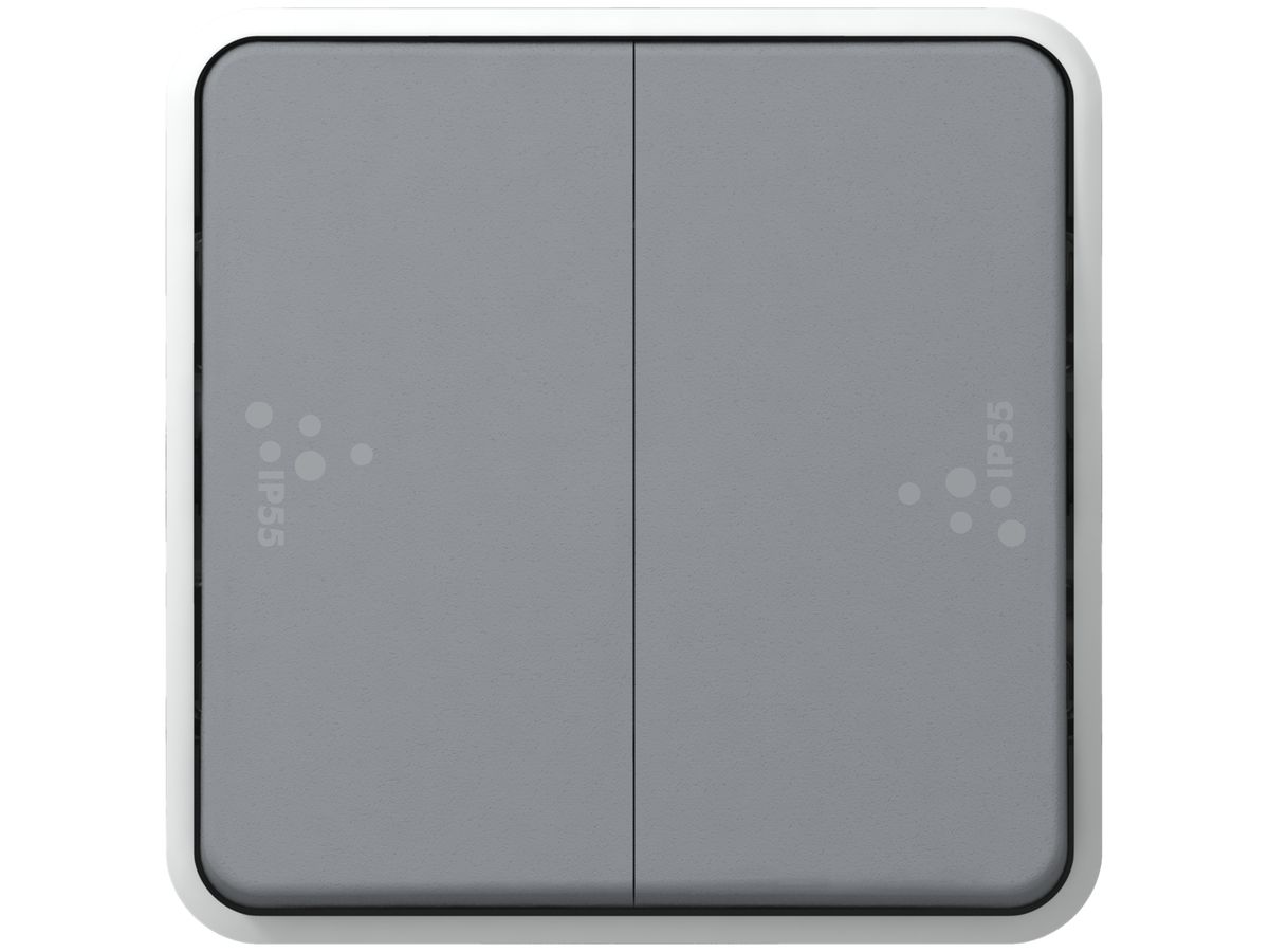 Wippschalter PLEXO 3+3/1L grau