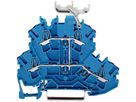 Doppelstockklemme WAGO TOPJOBS 2.5mm² 4 N blau, mit Beschr.Träger