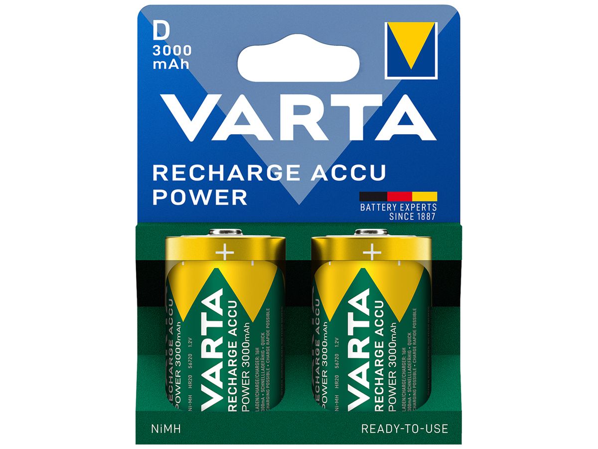 Akku VARTA Consumer Accu D Power 1.2V 3000mAh NiMH Blister à 2 Stück