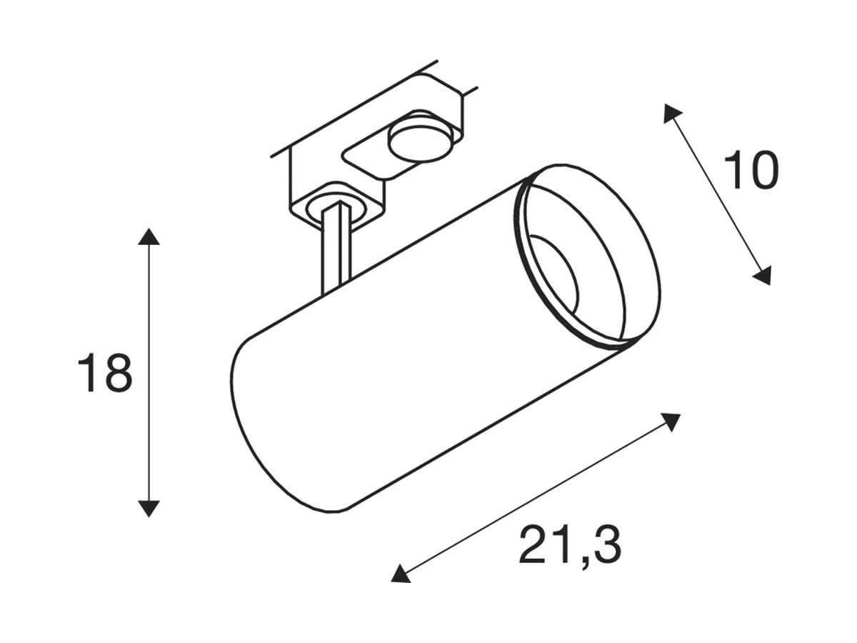 LED-Spot SLV 3~ NUMINOS L PHASE 28W 2475lm 2700K 60° Ø100×213mm schwarz