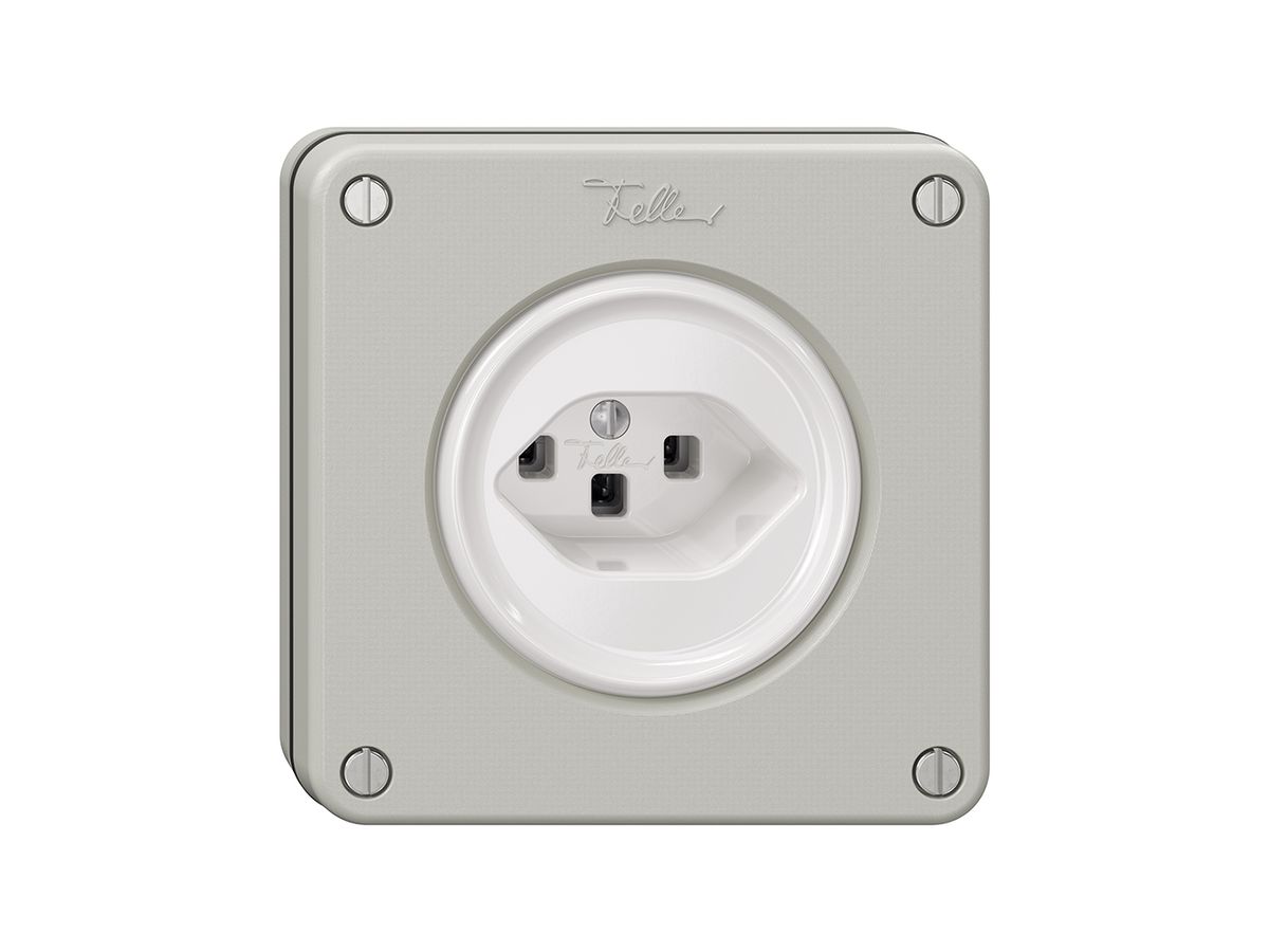 Steckdose NEVO, 1×T23, lichtgrau