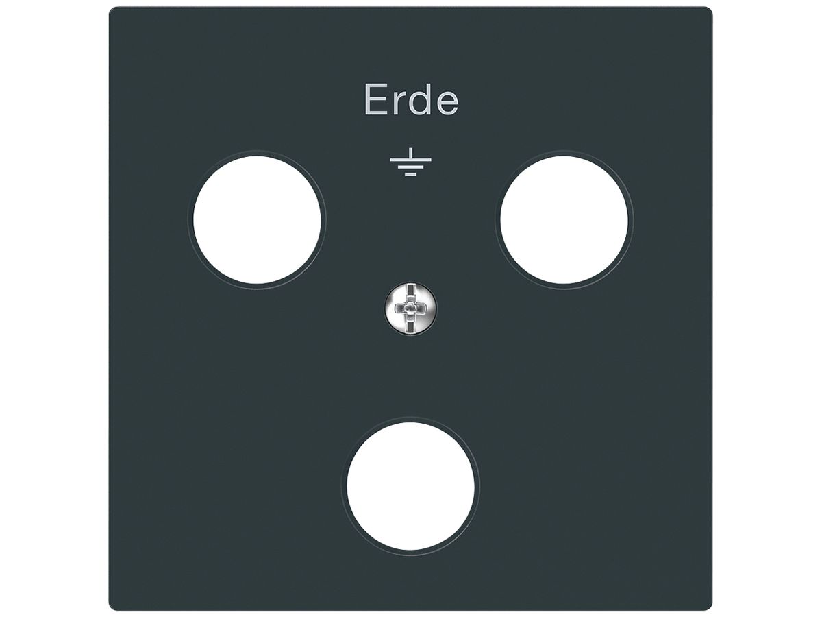 Frontplatte Hager kallysto zu Woertz-Erdsteckdose mit 3 Verbinder schwarz
