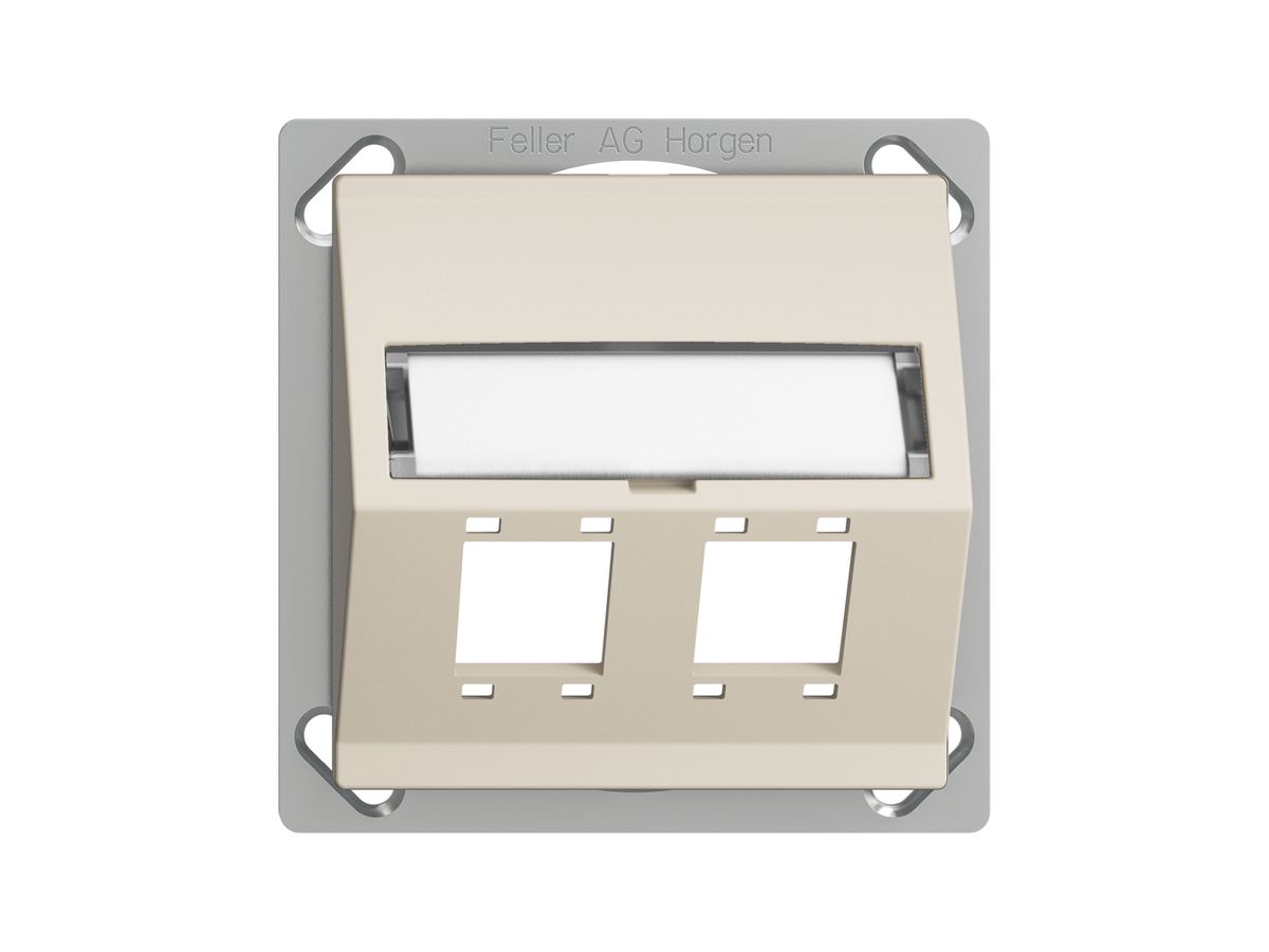 EB-Montageset EDIZIOdue FM.TE Schrägauslass 2×R&M Kat.5e/6/LC spezial, crema
