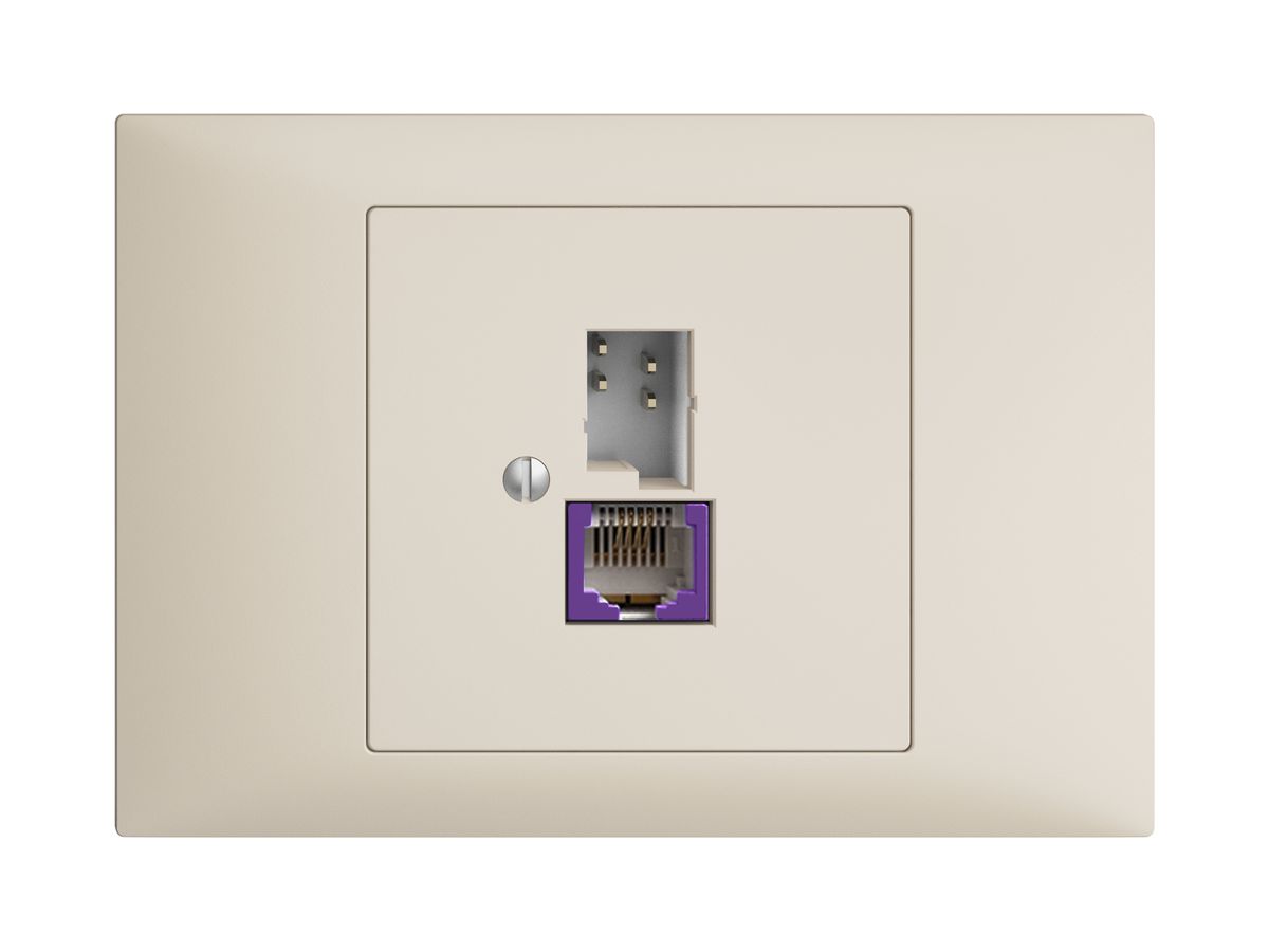EB-Dose T+T 6P/1×RJ45 DSL-Breitband EDIZIOdue crema
