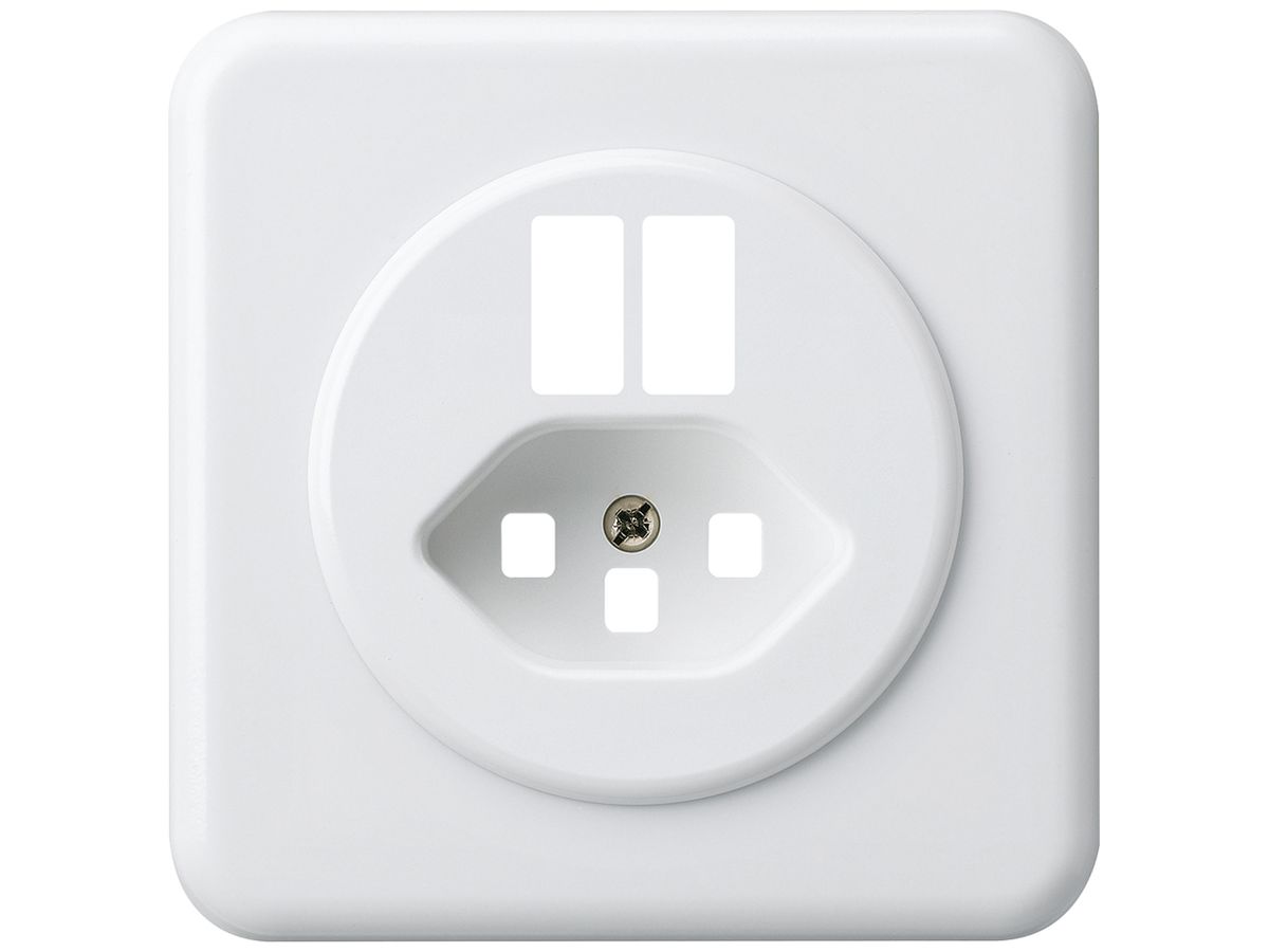 UP-Frontset basico G f.Steckdose 2×USB & Typ 23 weiss