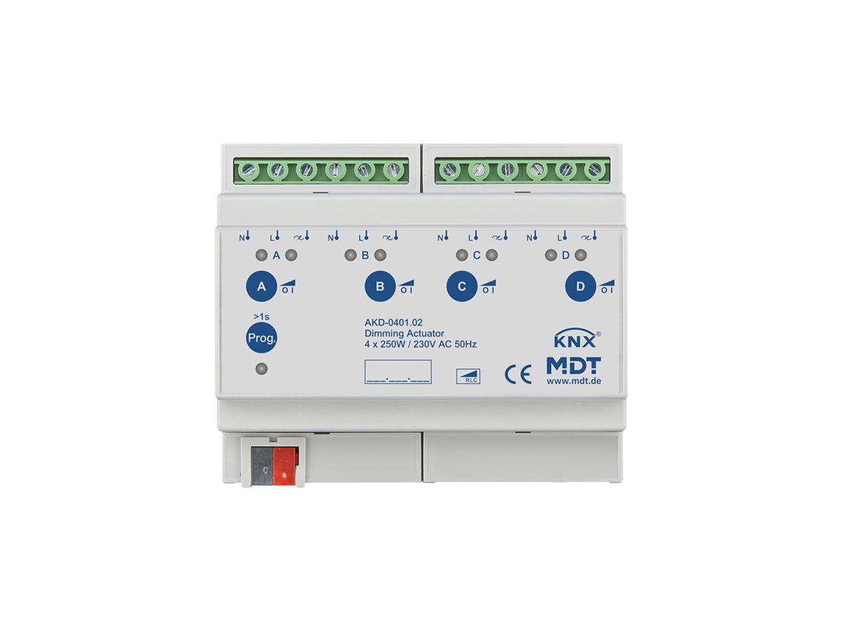 REG-Dimmaktor KNX MDT AKD-0401.02 4-Kan 250W 230VAC 6TE
