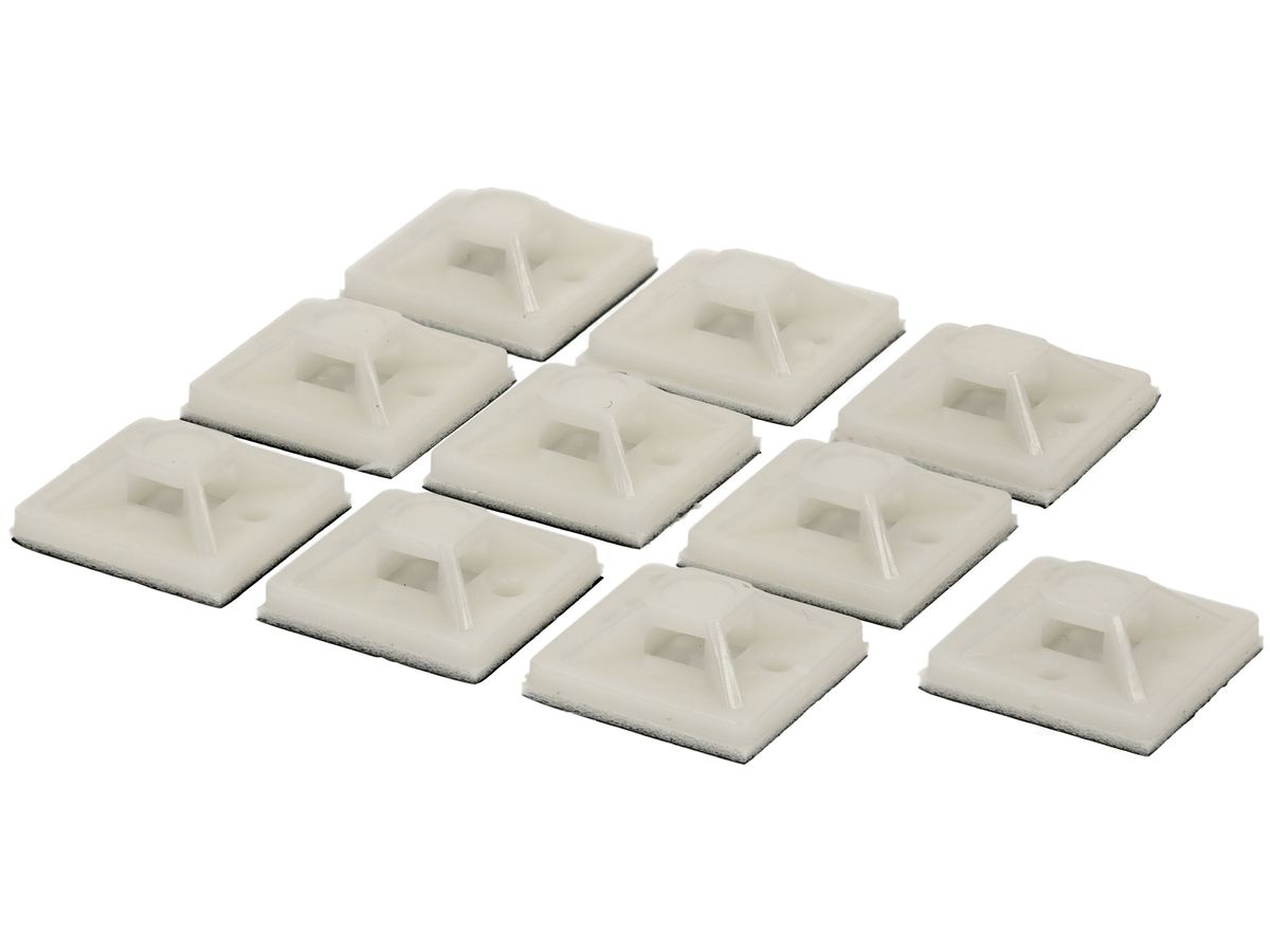 Kabelbinder-Sockel MAX HAURI 19×19mm max.3.6mm 10 Stück weiss