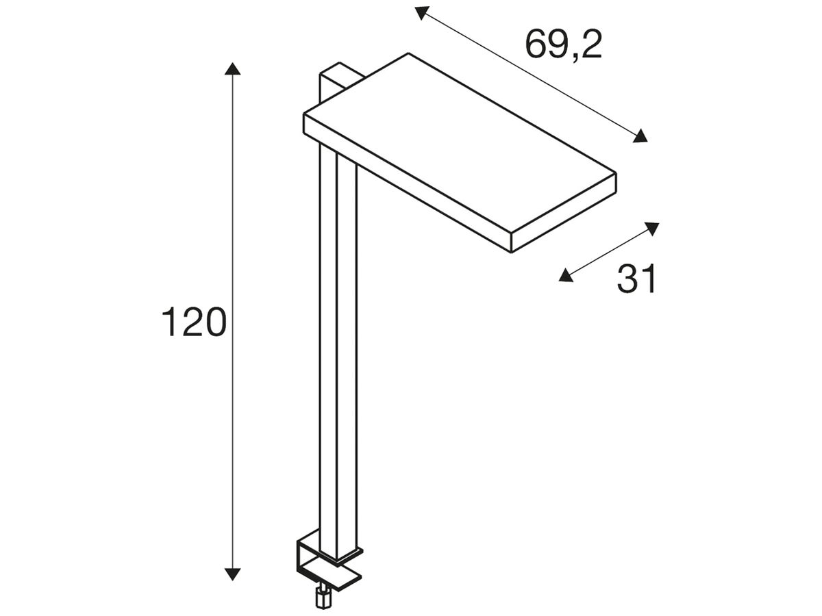 LED-Tischleuchte SLV WORKLIGHT 79W 7600lm 4000K 1200mm Aluminium weiss