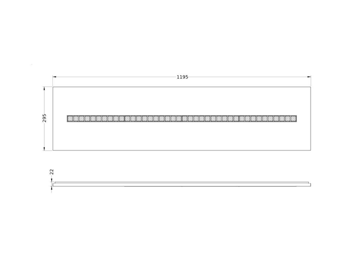 LED-Panelleuchte LEDVANCE PL INV 38W 4900lm 3000K DIM 1195×295 weiss