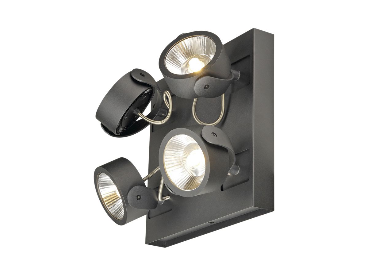 LED-Decken-/Wandleuchte KALU 4 square, 60W 3000K dimmbar 60° IP20 schwarz