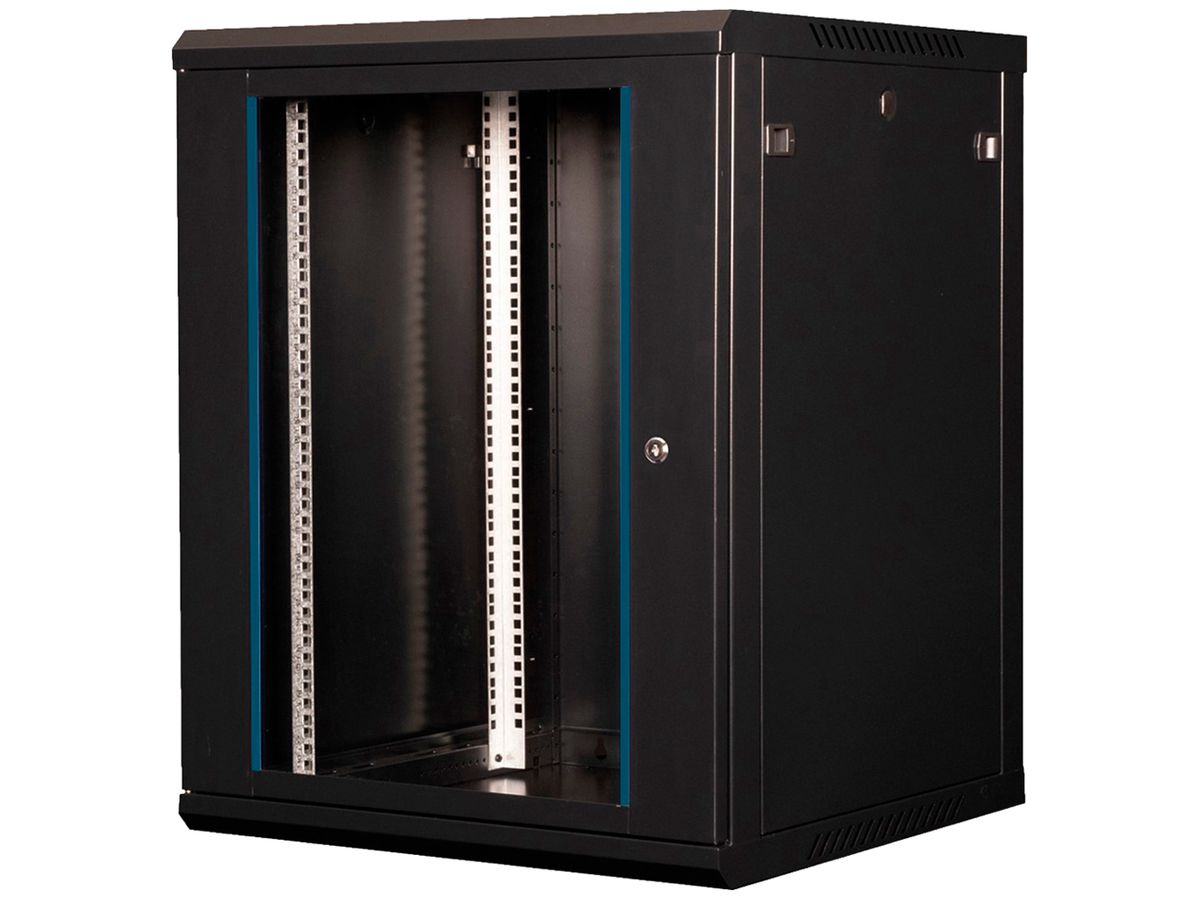 Wandgehäuse 19" VALUE 600×779×600mm 15HE 1×Tür Stahl schwarz
