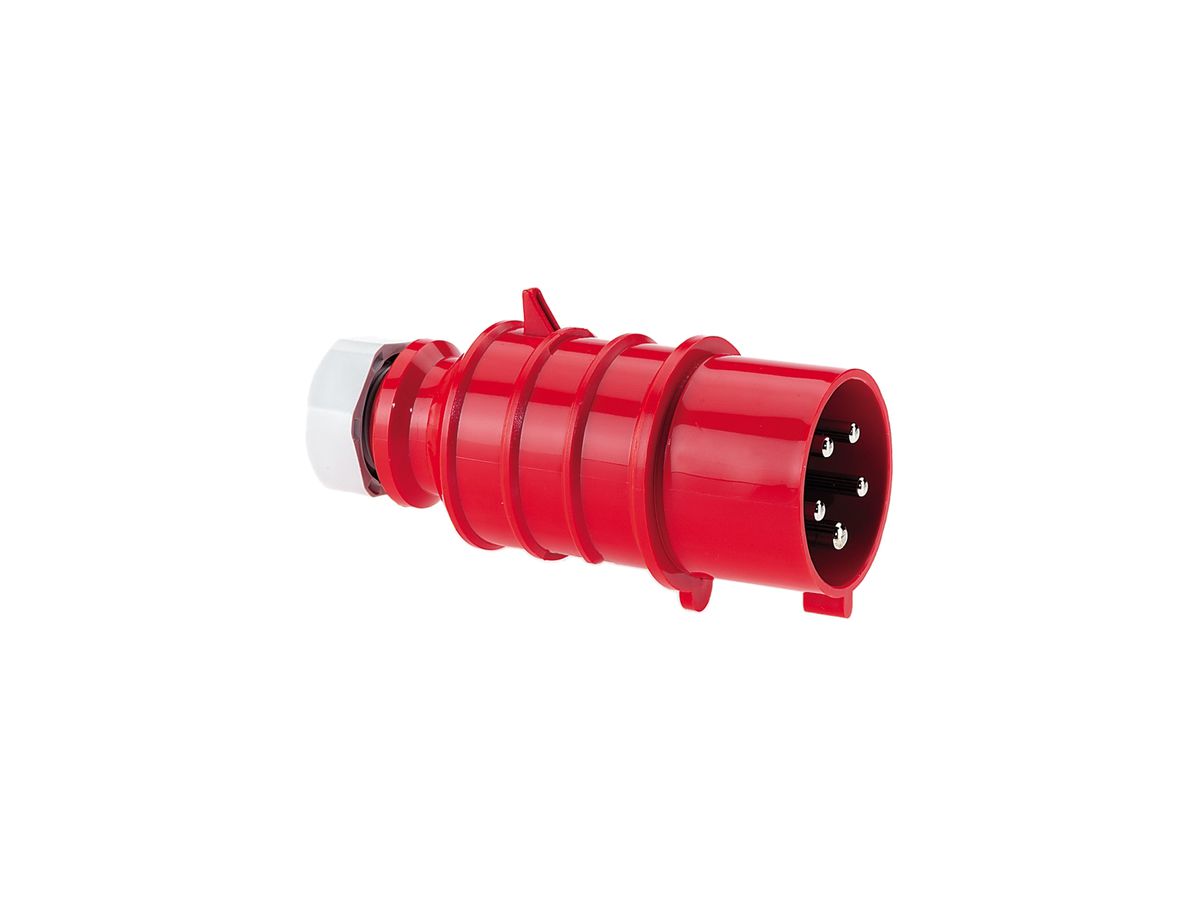 Stecker CEE Bals 5P 16A 400V 3h rot IP44 vernickelt QC.TE-Plus
