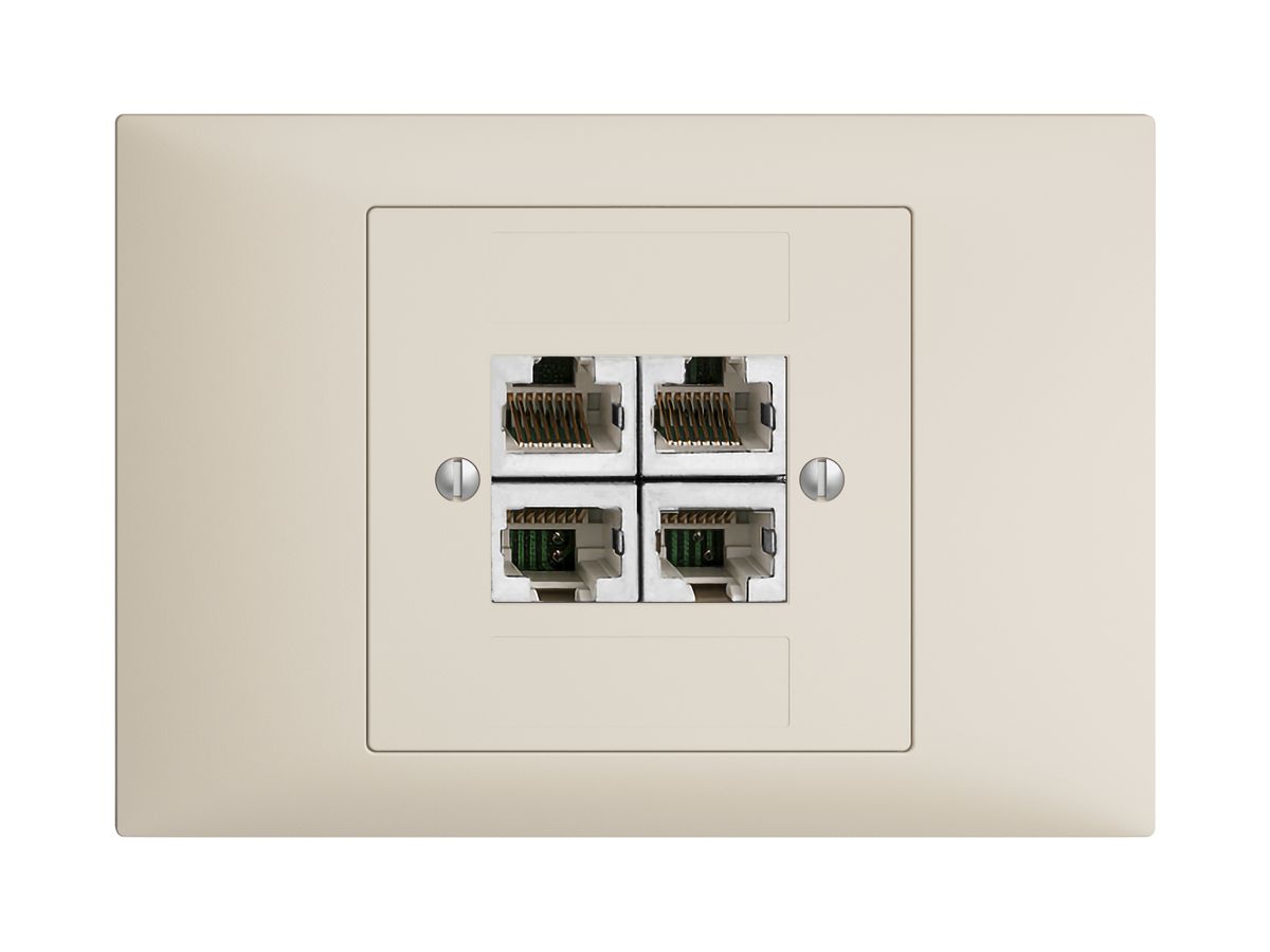 EB-Dose 4×RJ45/s 4P getr. EDIZIOdue crema, ITplus