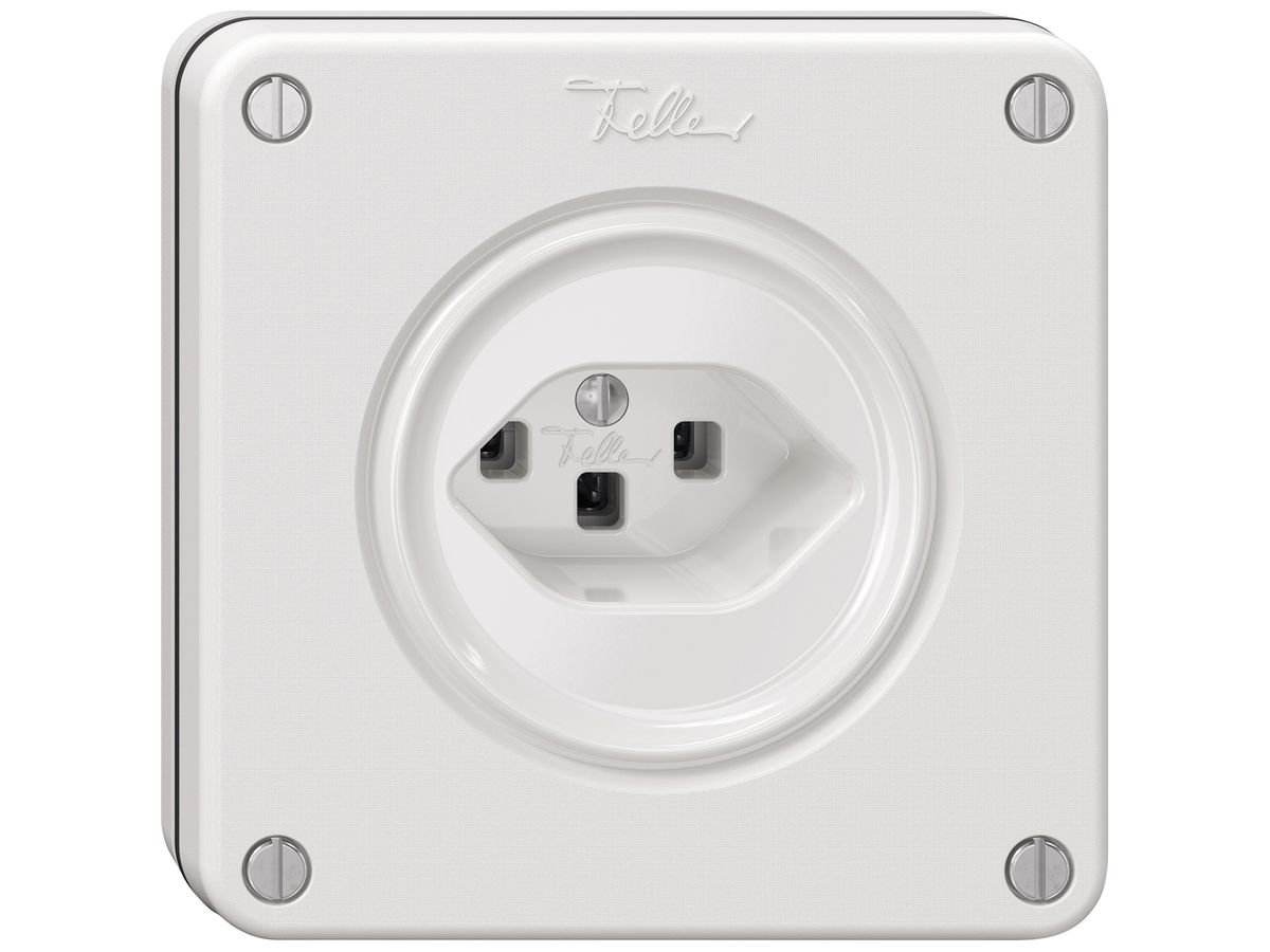 Steckdose NEVO SNAPFIX® 1×T23 16A 250V 87×87×32mm IP21 ws