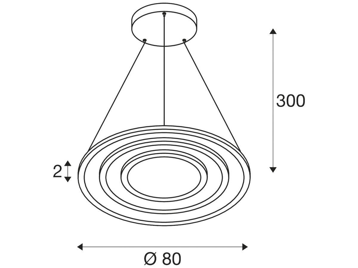 LED-Pendelleucht.SLV ONE FLAT triple 58W 3500lm 927/930 DALI direkt Ø800 schwarz