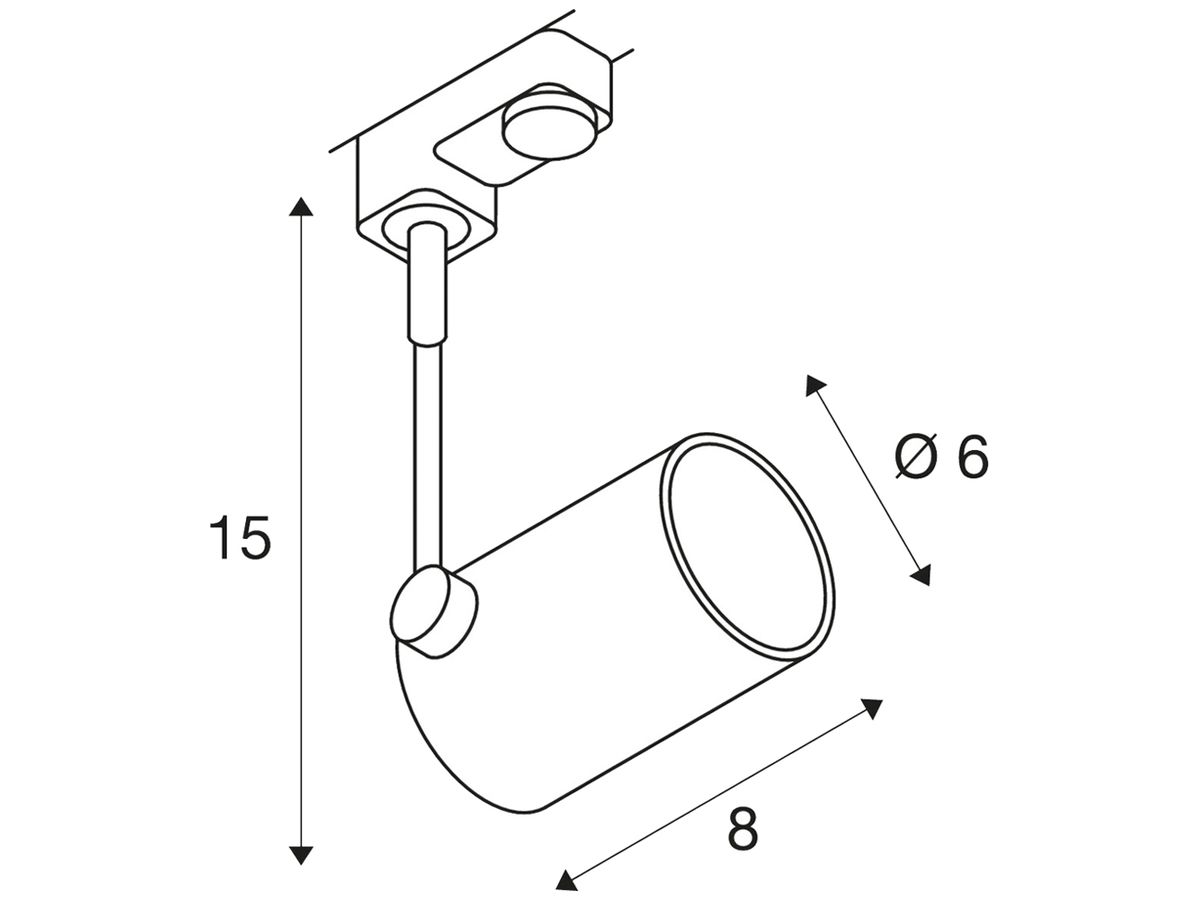 Strahler SLV BIMA GU10 50W mit 3-Phasen-Adapter IP20 silbergrau
