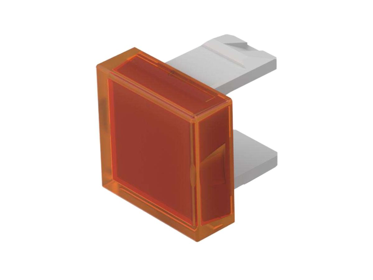 Druckhaube EAO01 orange flach 12.8×12.8mm Kunststoff transparent