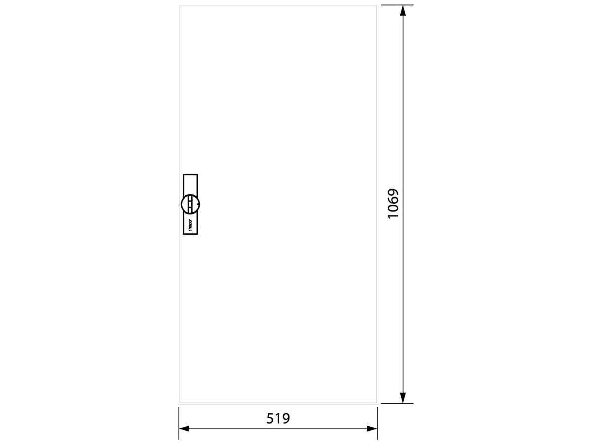 Tür rechts Hager univers für AP-Feldverteiler FWB72/FWB73/FWB74 1100×550mm