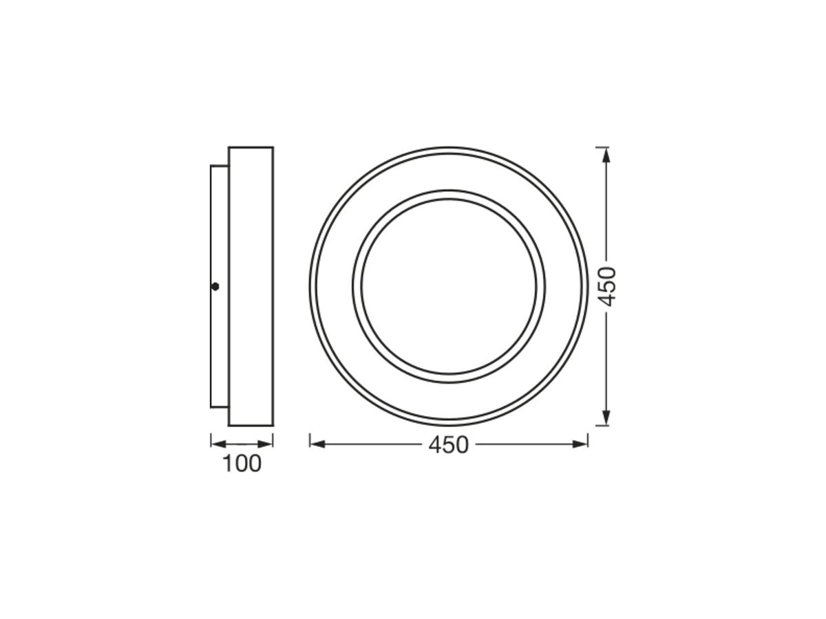 LED-Decken-/Wandleuchte LEDVANCE SUN@HOME 450 18.5W 500lm 922…950 Ø450mm Silber