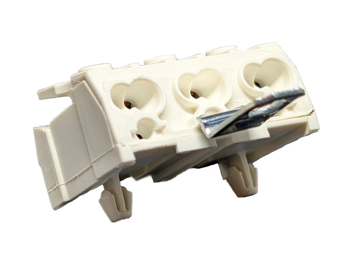 Verbindungsklemme 3P 0.5…2.5mm² Betätigungshebeln Erdungsbügel ws